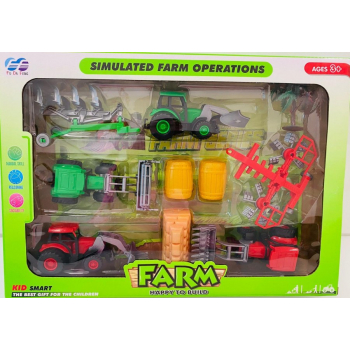 Zestaw rolniczy traktory z maszynami rolniczymi 7645
